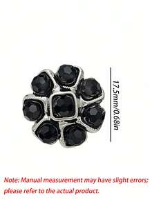 1 Pack 10 Pieces Premium Flower‑Shaped Metal Buttons Colorful Rhinestone Inlaid Fasteners For Tweed Suit Overcoat Fur Clothing Diy Sewing Accessories - 10pcs - View 31