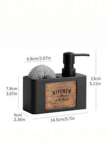 1 PC Refillable Self Cleaning Leak Proof Rust Proof Easy Refill Multi Use Soap Dispenser With Cleaning Ball And Scrub Brush Pump Bottle For Kitchen Bathroom Sink Countertop Home Essential Accessory Gift For Housewarming New Home - multicolor - View 2