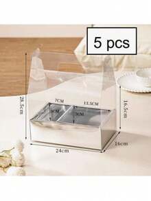 5-Piece 4-Inch Transparent Flower Gift Box, Transparent Gift Packaging Box, Bouquet Style Display Box Suitable For Birthdays, Weddings, Mother's Day, And Holidays - Multicolor - View 14