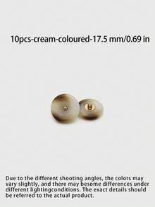 1 Pack 10 Pieces Simple Two‑Color Round Resin Metal Buttons Classic Decorative Fasteners For Coat Sweater Suit Tweed Outerwear Diy Sewing Accessories - 10pcs - View 17