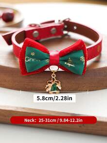 PETSIN 1pc Cat And Dog Universal Holiday Style Neck Accessory, Christmas Pet Bow Tie Collar, Adjustable Cat And Dog Collar, Santa Claus Christmas Tree Snowflake Pendant, Holiday Party Small Pet Decoration Accessory - Multicolor - View 10