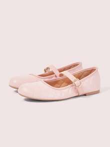 CUCCOO DOLLMOD Pink Rhombus Quilted Mary Jane Flats, Ballet Shoes, Soft-Soled Versatile Women's Shoes Fall Shoes - Pink - View 2