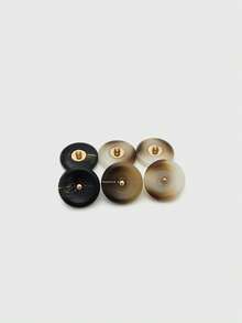 1 Pack 10 Pieces Simple Two‑Color Round Resin Metal Buttons Classic Decorative Fasteners For Coat Sweater Suit Tweed Outerwear Diy Sewing Accessories - 10pcs - View 8