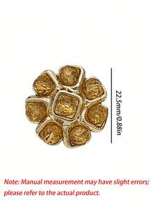 1 Pack 10 Pieces Premium Flower‑Shaped Metal Buttons Colorful Rhinestone Inlaid Fasteners For Tweed Suit Overcoat Fur Clothing Diy Sewing Accessories - 10pcs - View 24