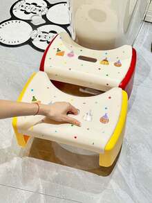 1PC Cream Style Non Slip Thickened Toilet Step Stool Pedestal Footrest For Bathroom Adults Heightened Standing Platform Ergonomic Comfort Home Use Decor - Multicolor - View 6