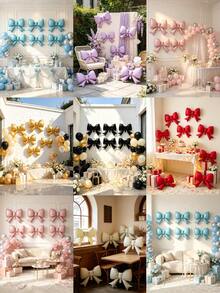 The Bow-Tie Aluminum-Foil Balloon Set Is Suitable For Birthday Parties, Engagement Ceremonies, Girl-Themed Banquets, And Interior Decoration Of Shops. - 6 22-inch bows. - View 3