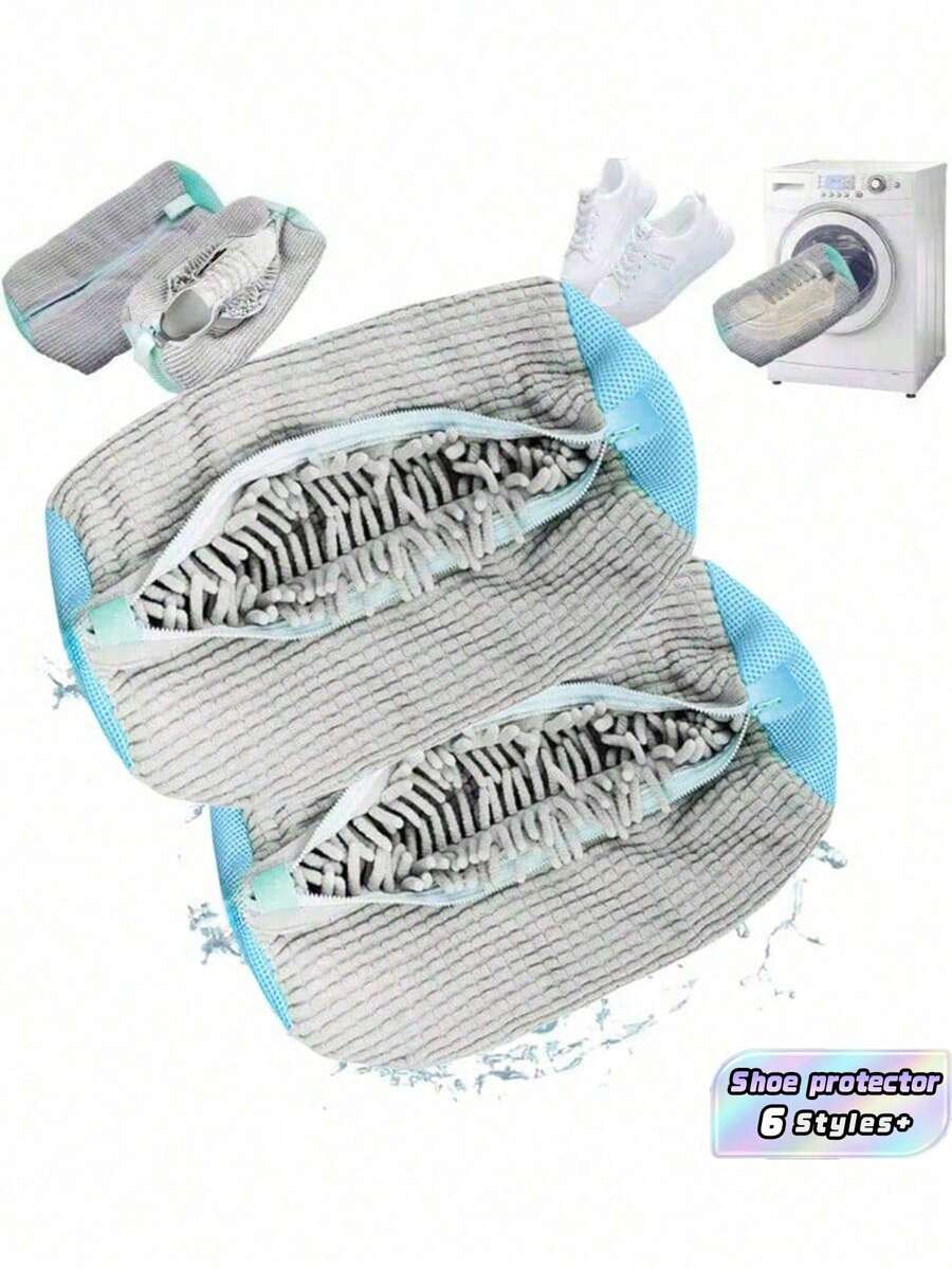 1PC Semi Closed Shoe Washing Bag - Specialized Portable Machine Washable Mesh Laundry Bag For Travel, Prevents Shoe Deformation In Washer Dryer