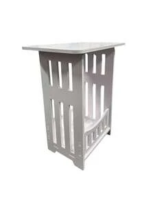 1pc Single‑Tier/Double Layer Space-Saving Minimalist Nordic Style White Mini Square Coffee Table Nightstand Side Table For Small Apartment Living Room Bedroom Home Furniture - Multicolor - View 10