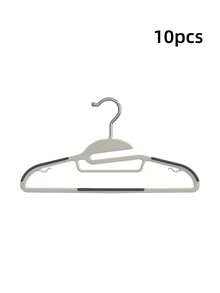 10PCS Thickened Heavy Duty Strong Load Bearing Non Slip Multifunctional Shaped Plastic Hangers Dry Wet Use Space Saving Closet Storage Laundry Drying With Anti Slip Strips For Home Dormitory Travel Balcony Bedroom Wardrobe Organizer Set - Multicolor - View 7