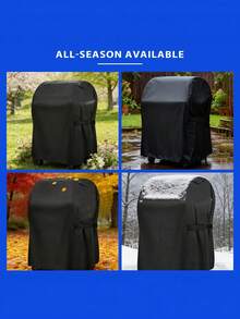 High Quality 1Pc Cylindrical Outdoor Grill Cover, Windproof And Sun Protection Barbecue Protective Cover, Creative Round BBQ Dust Shield For Outdoor Use - Multicolor - View 6