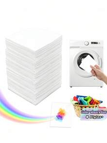 24/72/120 PCS Tie Dye Color Absorption Paper Sheets DIY Art Craft Supplies For T-Shirts Fabric Clothes Home Party Decoration Activity - White - View 2