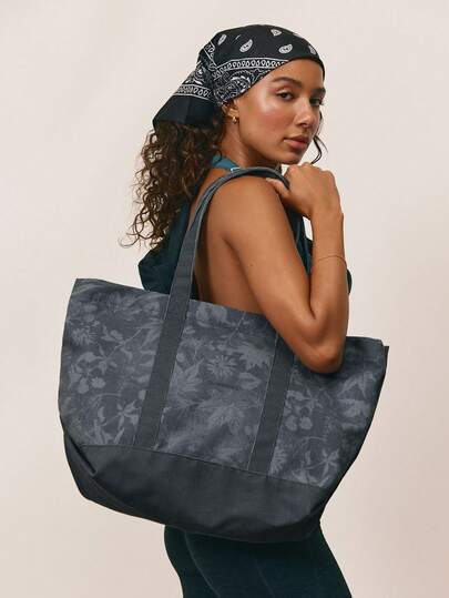GLOWMODE Maxi 25L Canvas Adventure Tote With Two-Way Zippers & Logo Embroidery Workout Gym Daily Travel Vacation Wear