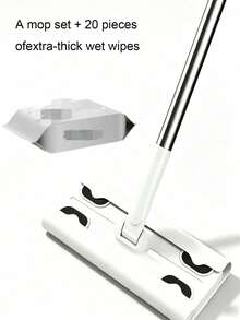 1Pc Anti-Static Wet & Dry Cleaning Mop, Flat Mop, Super Microfiber Mop, Can Clean Dust, Dirt And Pet Hair On Hardwood And Tile Floors, Comes With Replaceable Mop Head, Detachable Microfiber Mop Head, Japanese-Style Metal Rod, Disposable/Reusable Mop. - one size fits all - View 12