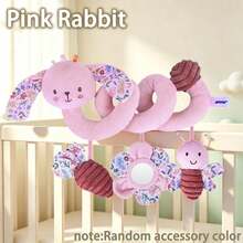 MINKOJA Cute Pink Elephant And Rabbit Car Seat Toys, Infant Carseat Hanging Stroller Accessories, Newborn Toys For Car Seat Stroller Crib Bassinet Mobile With Mirror, BB Squeaker And Rattles, Ideal Gifts,Easter,Easter Gift,Childen's Day,Baby Stuff,Baby Essentials,Baby Toys,Baby Car Seat & Stroller Toys - Multicolor - View 10
