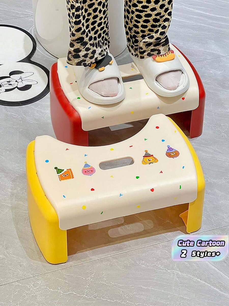 1PC Cream Style Non Slip Thickened Toilet Step Stool Pedestal Footrest For Bathroom Adults Heightened Standing Platform Ergonomic Comfort Home Use Decor - Multicolor - View 1