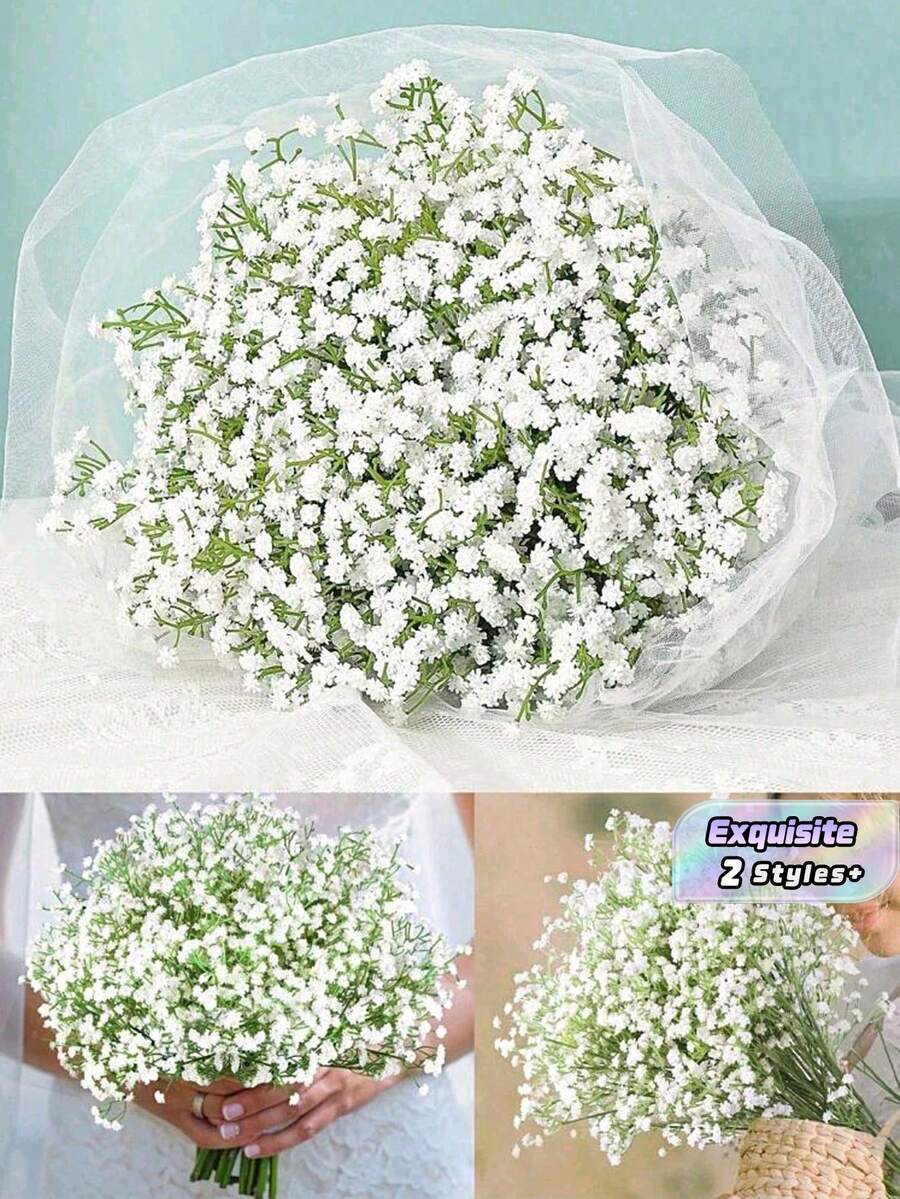 40 件/20 件/12 件/6 件人造满天星花、人造康乃馨，适用于婚礼、派对、家居装饰、花束制作、DIY 配件、情人节、礼物、生日、毕业典礼。