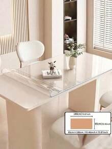 PVC Clear Table Protector - 0.8mm Thick, Premium High-Quality Transparent Plastic Desk Mat For Excellent Surface Protection.Waterproof And Heat Resistant, Easy To Clean . Ideal For Rectangular Nightstands, Office Desks, And Sofa Side Tables - Transparent - View 34