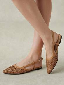 Styleloop Ladies, Buckles, Flat Shoes, Vacation Atmosphere, Summer Wear, Travel Essentials, Y2K, Cool Girl Night Out Wear Fall Shoes - Brown - View 4