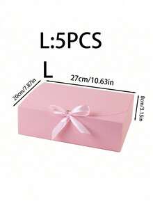 10pcs/5pcs/2pcs - Pink Gift Box With Lid, Gift Box With Ribbon For Bridesmaid Proposal Box, Gift Box For Wedding, Birthday Gift, Shower Party And Other Parties, Valentine's Day Gifts, Valentine Day, Packaging, Birthday, DIY Making, Beauty Storage BOX - Pink - View 20
