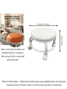 1pc Universal Caster Wheel Small Stool, Home Use Small Bench, Rolling Low Stool, Space-Saving For Rental Apartments, Popular Round Stool - Multicolor - View 14