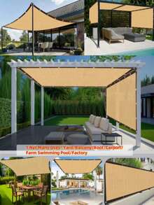 Ultraviolet Protection Outdoor Sunshade Cover, Suitable For Patios, Gazebos, Gardens, Backyards, Balconies, Decks, Swimming Pools And Courtyards. Durable And Breathable Privacy Sunshade Curtain, With Reinforced Edges, Easy To Install - multicolor - View 9