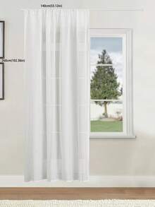 Cirelle 1 Panel White Sheer Curtain, Semi-Transparent Light Filtering Voile Window Drape, Elegant Rod Pocket Curtain For Living Room, Bedroom & Patio Doors - White - View 13