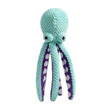 PETSIN Blue Pineapple Octopus Plush Dog Toy With Squeaker, Interactive Pet Chew Toy For Small Dogs & Cats, Funny Crinkle Puppy Toy For Indoor Self Play & Boredom Relief - Blue pineapple grizzled octopus - View 8
