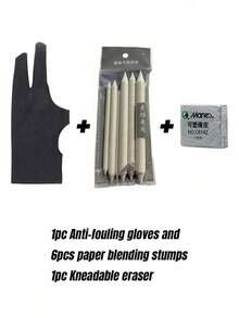 1pc Anti-Stain Coating Glove, Prevents Abrasions, Sweating And Dirt, Suitable For Both Men And Women, Used For Painting And Sketching Back To School - Black - View 11