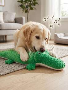 PETSIN Crocodile Dog Toy, Squeaky Dog Chew Toy For Aggressive Chewers, Durable Interactive Pet Toy For Small Medium Large Dogs, Puppy Teething And Training Toy - Green bubble crocodile - View 2