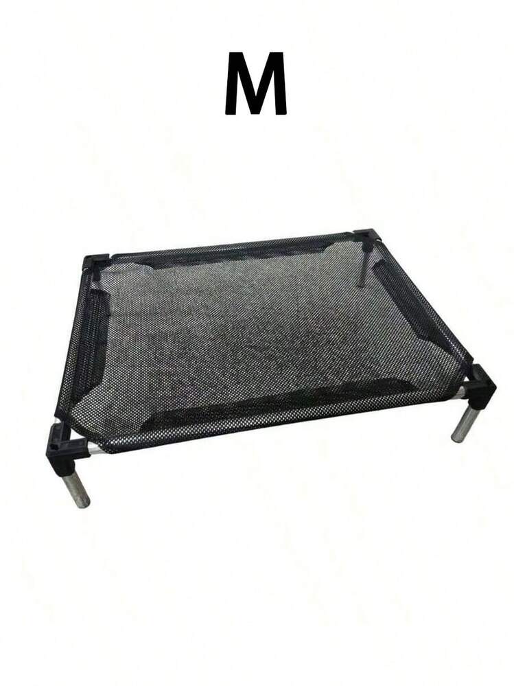 1 Set High-Platform Pet Bed, Waterproof And Breathable Pet Cot, S/M/L 3 Sizes, Durable Rust-Proof Aluminum Frame + Breathable Polyester Fabric, Minimalist Black, Rectangular Hollow Mesh Design, Removable And Assembleable, Heat Dissipation - Black - View 11