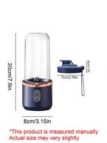 Teckwe Single/Dual-Cup USB Rechargeable Juicer, Fresh Juice Cup With Sports Lid. Multifunctional Portable Juicer Cup, Functioning As A Fruit Blender, Drink Maker And Smoothie Maker. Built-In 1500mAh Battery. USB Cable Not Included. - one size fits all - View 10