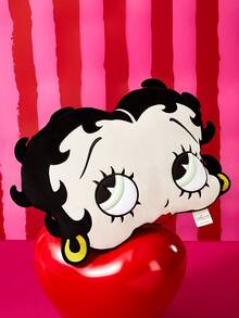 Betty Boop x SHEIN 1Pc Pink Cartoon-Shaped Decorative Throw Pillow, Can Be Used With Sofa, Car - Black - View 2