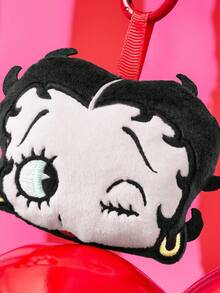 Betty Boop x SHEIN 1Pc Betty Doll Anime Character Key Pendant, Anime Character Plush Pendant Available With, Bags, Clothes And Keys - Black - View 2