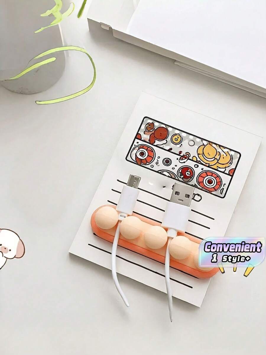 2PCS Silicone Pea Cable Organizer Clip Nail Free Adhesive Durable Nonslip Holder For Mouse Headphone Data Charging Cables Desk Home Office Storage Practical Space Saving Gift Trending - View 1