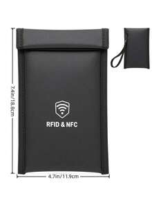 1PC Faraday Signal Blocker Pouch Anti Radiation Phone Case Shielding Bag Block 5G WiFi Bluetooth GPS Anti Tracking Privacy Protection Travel Home Office Car - A - View 3