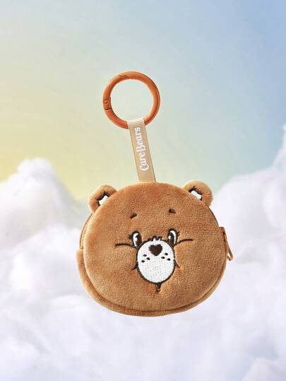 SHEIN X Care Bears 1Pc Cute Cartoon Change Bag, Three-Dimensional Shape, Can Hold Coins, Cards, Keys And Other Supplies, Can Be Hung On The Bag