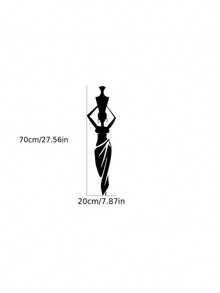 1PC Vinyl Self Adhesive Waterproof Removable Durable African Culture Dance Pitcher Vase Pattern Wall Decals Stickers For Living Room Bedroom Office Home Decor Gift For Women Girls - multicolor - View 6