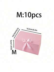 10pcs/5pcs/2pcs - Pink Gift Box With Lid, Gift Box With Ribbon For Bridesmaid Proposal Box, Gift Box For Wedding, Birthday Gift, Shower Party And Other Parties, Valentine's Day Gifts, Valentine Day, Packaging, Birthday, DIY Making, Beauty Storage BOX - Pink - View 23