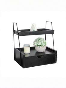 1PC Compact Solid Wood Multifunctional Desk Drawer Organizer Rack With Non Slip Base Scratch Proof Easy Clean Natural Wood Grain Shelf Storage For Kitchen Countertop Office Desktop Home Tidy Holder Stationery Utensils Accessories Small Tools - Multicolor - View 5