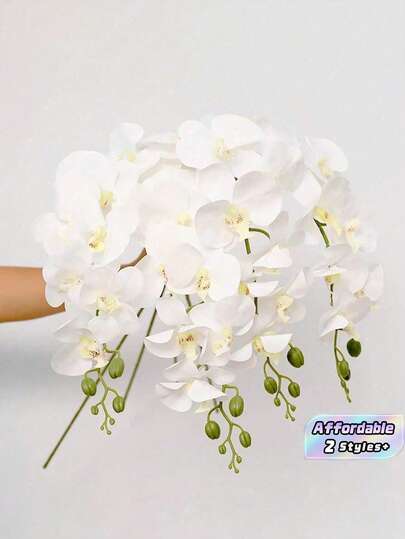 3/12 buah, Batang Anggrek Phalaenopsis Buatan, Anggrek Tiruan Sentuhan Asli untuk Dekorasi Rumah, Kantor, Pernikahan, Tanaman Bunga Buatan Dalam Ruangan untuk Ruang Tamu, Kamar Tidur, Dapur, Hotel, Dekorasi Meja