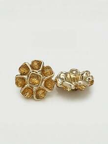 1 Pack 10 Pieces Premium Flower‑Shaped Metal Buttons Colorful Rhinestone Inlaid Fasteners For Tweed Suit Overcoat Fur Clothing Diy Sewing Accessories - 10pcs - View 13