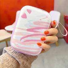 1pc Compact Shockproof Zipper Eva Durable Storage Pouch Lovely Heart Star Mushroom Print Earbud Cord Charger Organizer Bag For Outdoor Trip Daily Use Portable Travel Electronic Accessory Case - Multicolor - View 3
