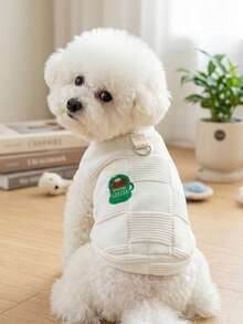 PETSIN 1 Piece Of Universal Clothing For Cats, Dogs, And Pets, Casual And Comfortable Early Autumn Knitwear Vest, Suitable For Home Leisure And Outdoor Strolling - White - View 2