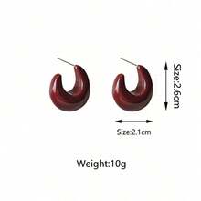 NobleVue Vintage Silver Needle Dark Wine Red Drop Earrings Female - Burgundy - View 6