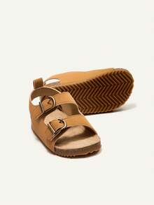 Cozy Pixies Fashionable Flat Buckle Beach Sandals For Boys, Soft And Comfortable, Suitable For Summer - Brown - View 5