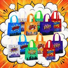 أكياس هدايا من قماش غير منسوج قابلة لإعادة الاستخدام، سلسلة أبطال المدينة الخارقة بنمط مطبوع، مثالية لحفلات أعياد الميلاد، فعاليات التسوق، لوازم الحفلات، احتفالات الفصول الدراسية، الاحتفالات، ديكورات الربيع، وتغليف الهدايا الصغيرة - مشاهدة 18
