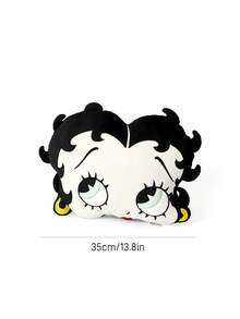 Betty Boop x SHEIN 1Pc Pink Cartoon-Shaped Decorative Throw Pillow, Can Be Used With Sofa, Car - Black - View 3