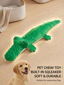 PETSIN Crocodile Dog Toy, Squeaky Dog Chew Toy For Aggressive Chewers, Durable Interactive Pet Toy For Small Medium Large Dogs, Puppy Teething And Training Toy - Green bubble crocodile - View 3