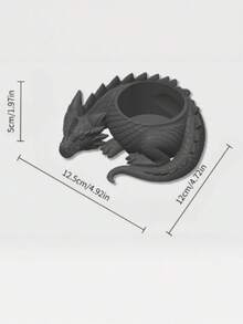 1PC Standard Size 3D Printed Plastic Lightweight Durable Non Slip Rustproof Waterproof Easy Clean Black Gothic Dragon Shape Planter Succulent Pot With Drainage Hole Decorative Desk Shelf Organizer For Home Office Living Room Halloween - Multicolor - View 7
