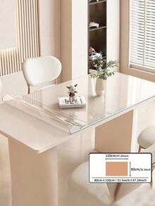 PVC Clear Table Protector - 0.8mm Thick, Premium High-Quality Transparent Plastic Desk Mat For Excellent Surface Protection.Waterproof And Heat Resistant, Easy To Clean . Ideal For Rectangular Nightstands, Office Desks, And Sofa Side Tables - Transparent - View 44